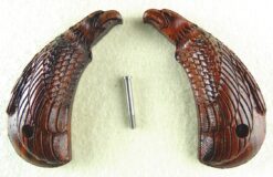 Alternative view of Carved Eagle grips for the Magnum revolver in cocobolo (also fits other models)