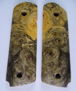 1911 stabilized Buckeye Burl wood grips, smooth