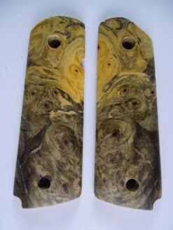 1911 stabilized Buckeye Burl wood grips, smooth