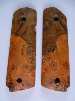 1911 stabilized Buckeye Burl wood grips, smooth