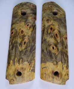 1911 stabilized Buckeye Burl wood grips, smooth