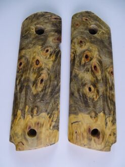 1911 stabilized Buckeye Burl wood grips, smooth