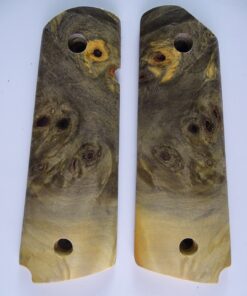 1911 stabilized Buckeye Burl wood grips, smooth