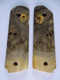 1911 stabilized Buckeye Burl wood grips, smooth