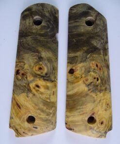1911 stabilized Buckeye Burl wood grips, smooth