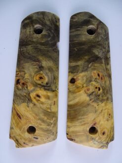 1911 stabilized Buckeye Burl wood grips, smooth