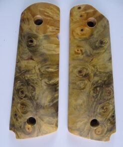 1911 stabilized Buckeye Burl wood grips, smooth