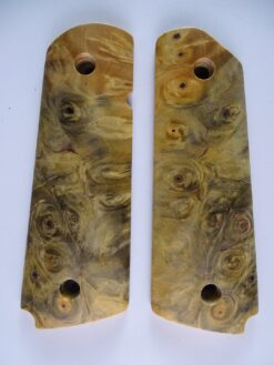 1911 stabilized Buckeye Burl wood grips, smooth