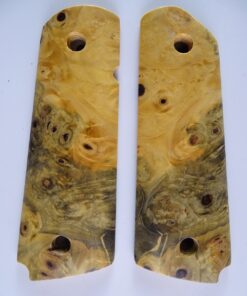 1911 stabilized Buckeye Burl wood grips, smooth