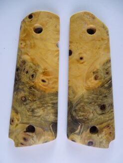 1911 stabilized Buckeye Burl wood grips, smooth