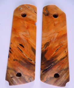 1911 stabilized Buckeye Burl wood grips, smooth