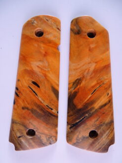 1911 stabilized Buckeye Burl wood grips, smooth