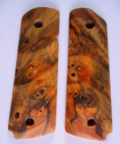 1911 stabilized Buckeye Burl wood grips, smooth, magwell