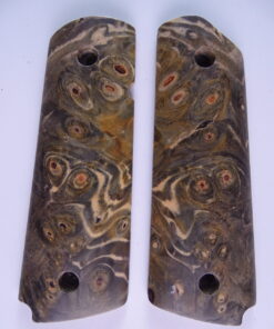 1911 stabilized Buckeye Burl wood grips, smooth