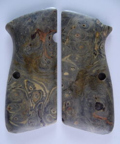 Hi-Power stabilized Buckeye Burl wood grips, smooth