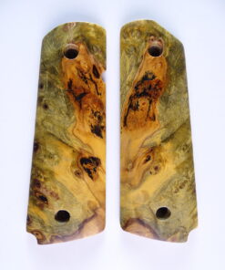 1911 stabilized Buckeye Burl wood grips, smooth