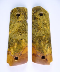 1911 stabilized Buckeye Burl wood grips, smooth