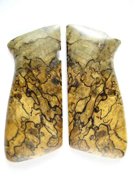 Hi-Power stabilized Spalted Maple wood grips, smooth