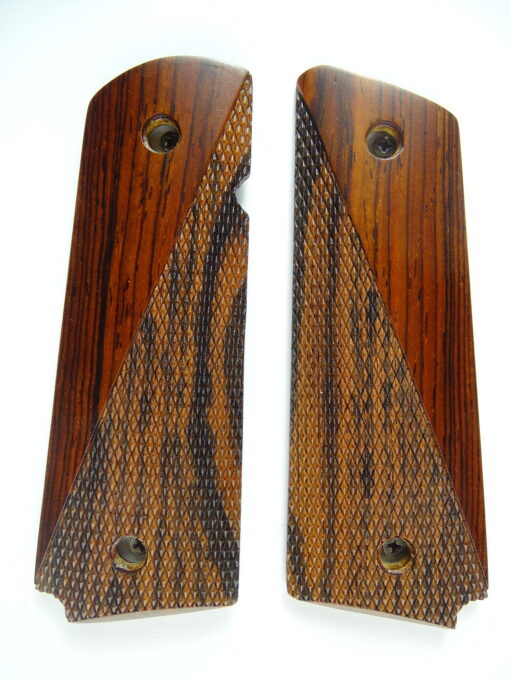 1911 Ultra Thin AAA cocobolo wood grips, 1/2 checkered