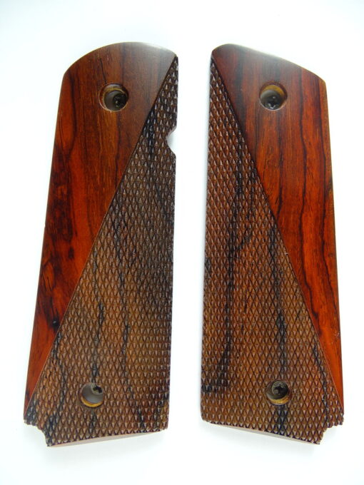 1911 Ultra Thin AAA cocobolo wood grips, 1/2 checkered