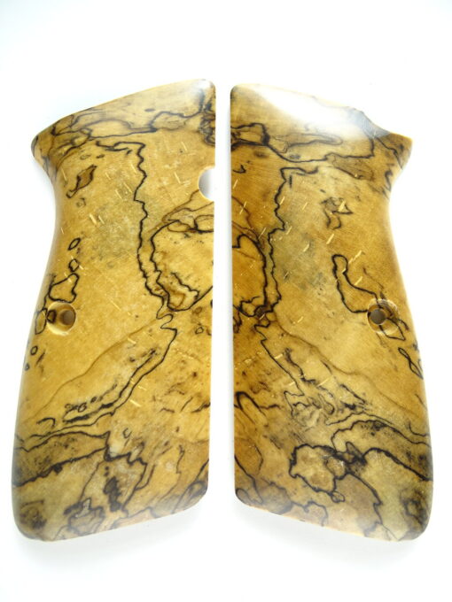 Hi-Power stabilized Spalted Maple wood grips, smooth