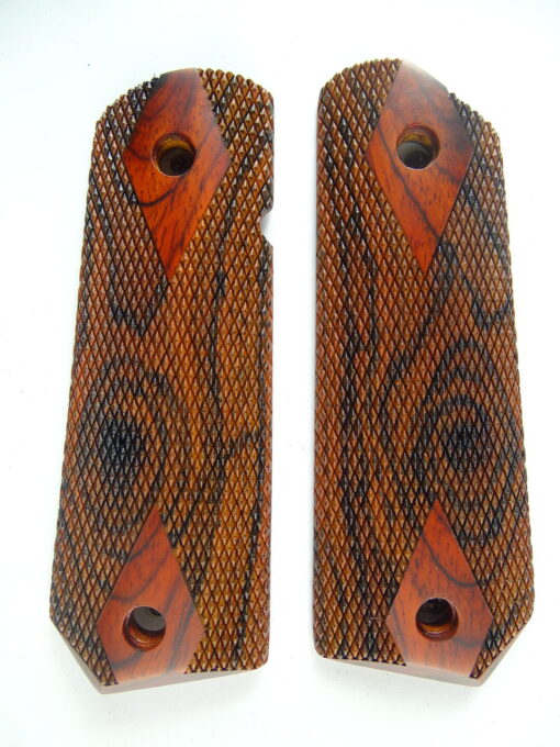 1911 AAA cocobolo wood grips, checkered, Bobtail