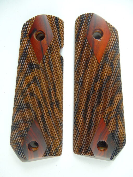 1911 AAA cocobolo wood grips, checkered, Bobtail