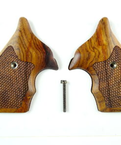 Smith and Wesson J-frame grips in cocobolo, checkered