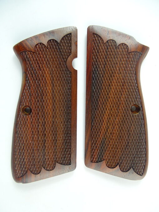 Hi-Power AAA cocobolo wood grips, checkered