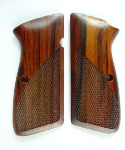 Hi-Power AAA cocobolo wood grips, 1/2 checkered