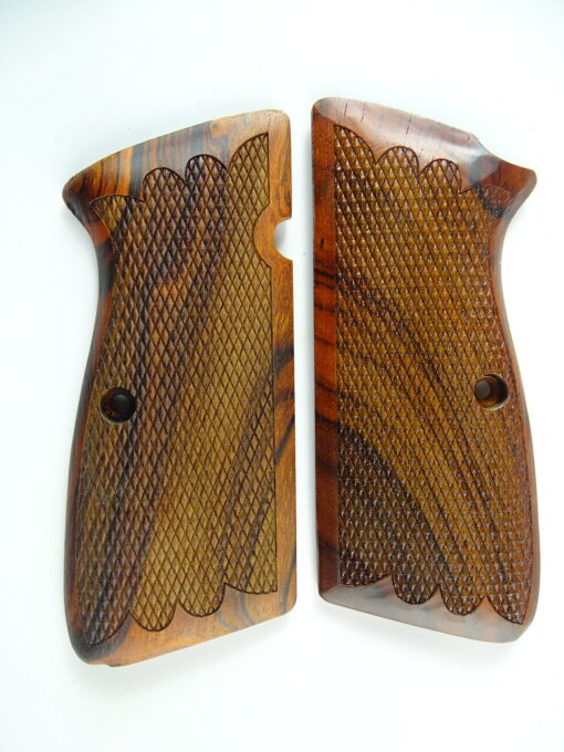 Hi-Power AAA cocobolo wood grips, checkered