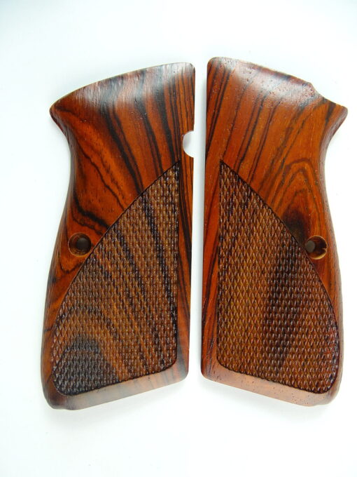 Hi-Power AAA cocobolo wood grips, 1/2 checkered