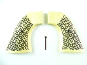 Pietta 1873 single action grips in Ivorywood with Celtic checkering