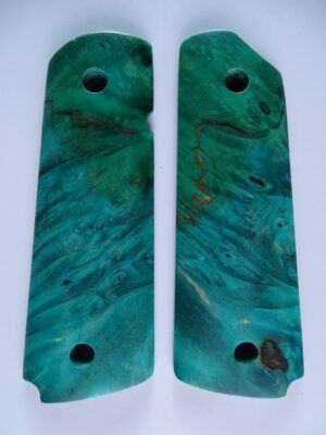 1911 stabilized Buckeye Burl wood grips, smooth