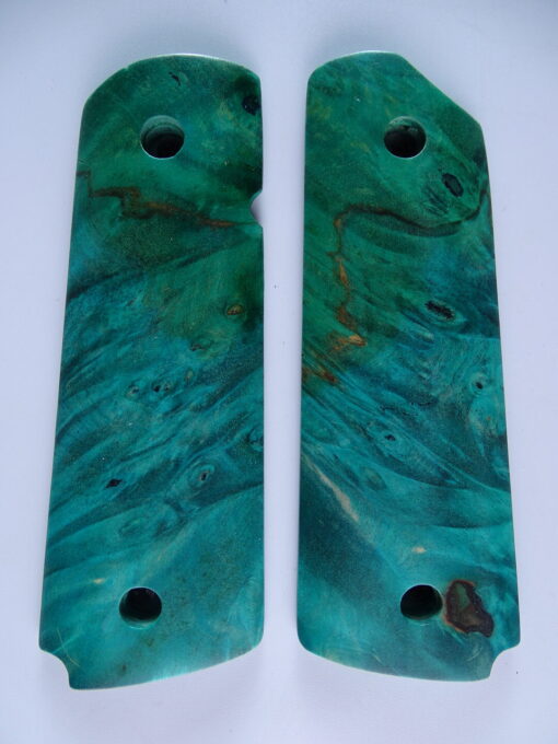 1911 stabilized Buckeye Burl wood grips, smooth