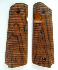 1911 AAA cocobolo wood grips, checkered, with Mag Release thumb notch