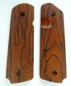 1911 AAA cocobolo wood grips, checkered, with Mag Release thumb notch