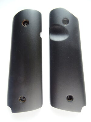 1911 Ebony wood grips, smooth, with Mag Release thumb notch