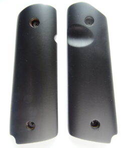1911 Ebony wood grips, smooth, with Mag Release thumb notch
