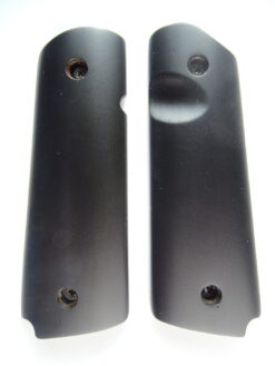 1911 Ebony wood grips, smooth, with Mag Release thumb notch