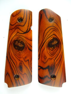 1911 AAA cocobolo wood grips, smooth, Magwell bottom