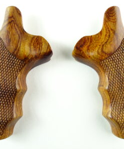 Smith and Wesson K & L-frame combat grips in Cocobolo, checkered, round butt.