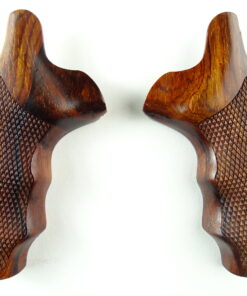 Smith and Wesson K & L-frame combat grips in Cocobolo, checkered, round butt.