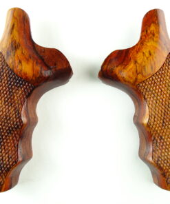 Smith and Wesson K & L-frame combat grips in Cocobolo, checkered, round butt.