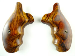 Smith and Wesson K & L-frame combat grips in Cocobolo with smooth finish, round butt.