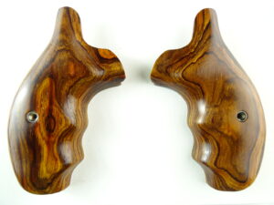 Smith and Wesson K & L-frame combat grips in Cocobolo with smooth finish, round butt.