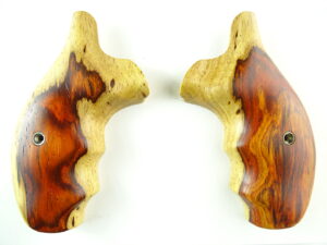 Smith and Wesson K & L-frame combat grips in Rosewood Picazo with smooth finish, round butt.