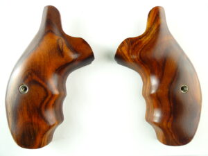 Smith and Wesson K & L-frame combat grips in Cocobolo with smooth finish, round butt.