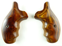 Smith and Wesson K & L-frame combat grips in Cocobolo with smooth finish, round butt.