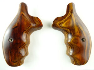 Smith and Wesson K & L-frame combat grips in Cocobolo with smooth finish, round butt.
